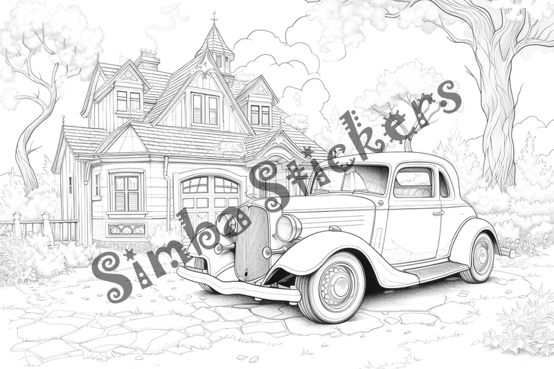 Colouring pages, bundle of houses, 25 images
