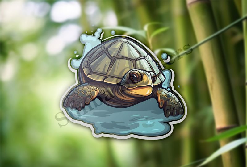 Tortoise splashing water