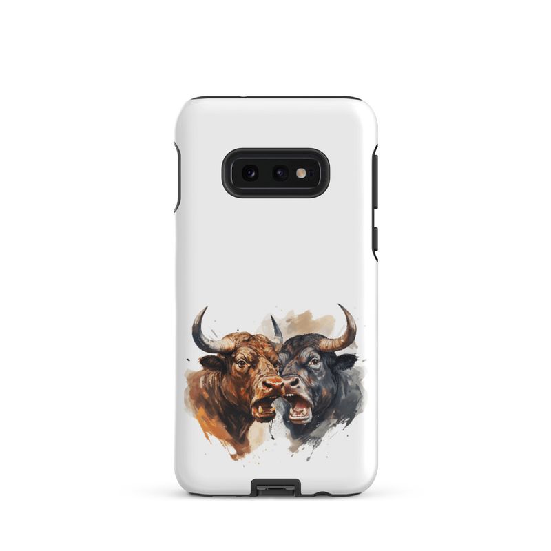 Tough Case for Samsung, Bulls facing up to each other, watercolour, dx5eff