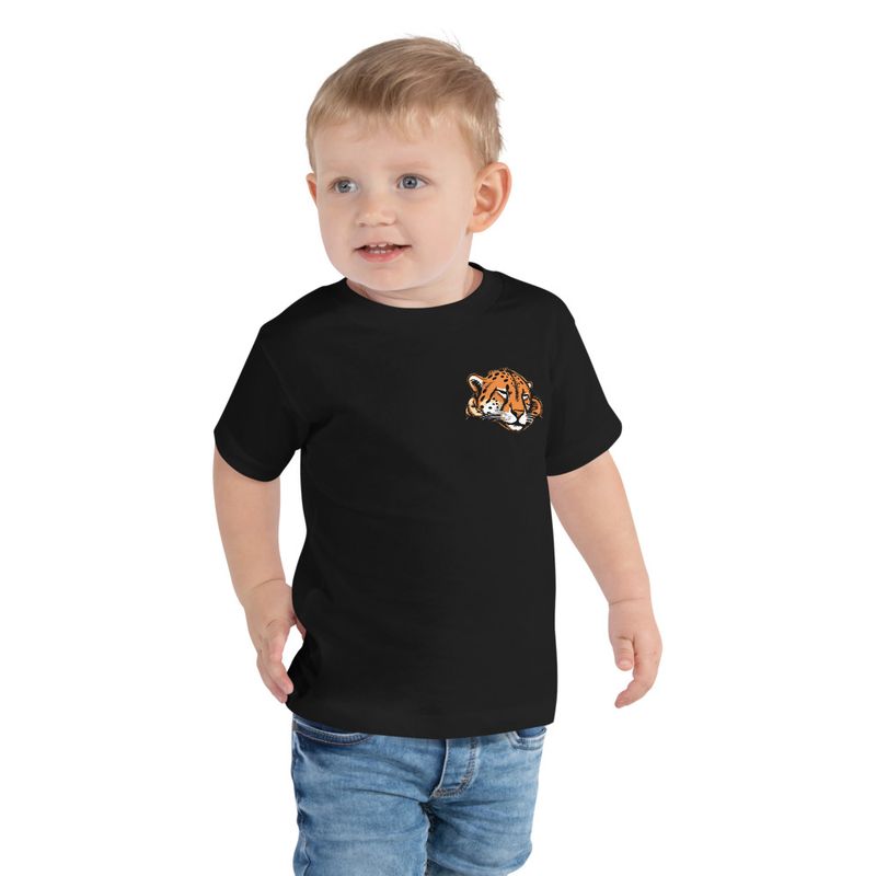 Toddler Staple Tee, Cheetah sleeping, head, left chest