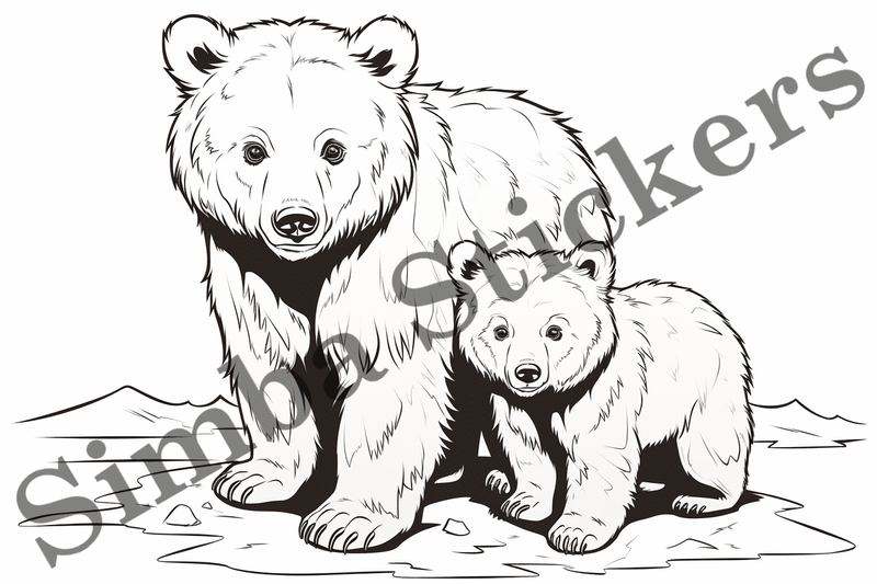 Colouring pages, Bundle of bears, 25 images