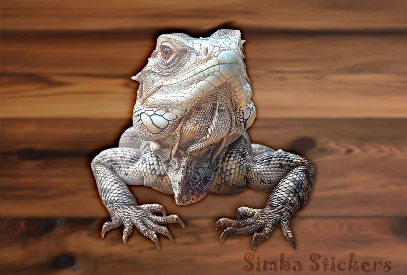 Poweful-looking lizard being serious