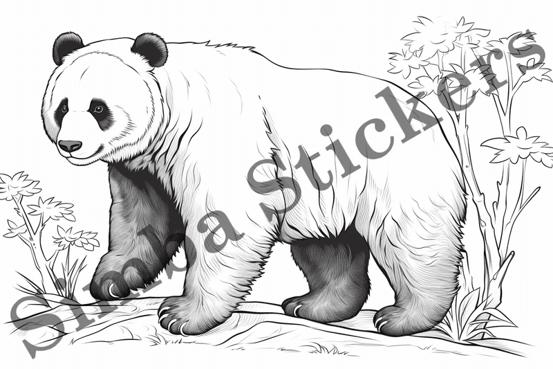Colouring pages, bundle of pandas, 25 images, pvl2ro