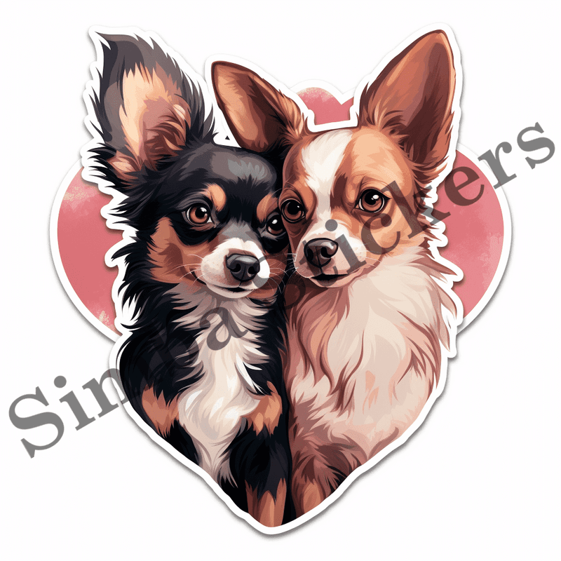 Chihuahua dogs in love, image set, 10 images