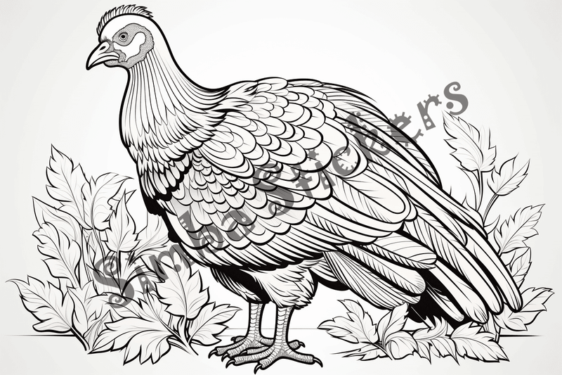 Colouring pages, bundle of turkeys, 50 images