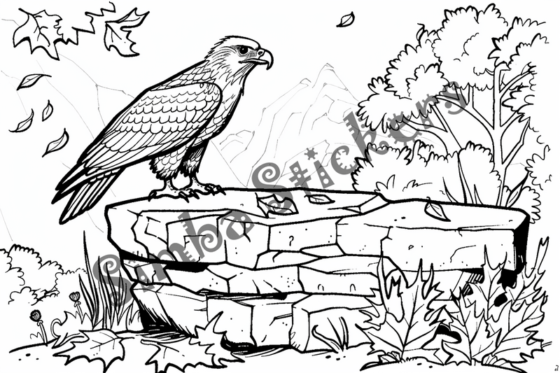 Colouring pages, bundle of eagles 2, 25 images