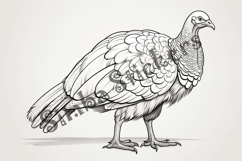 Colouring pages, bundle of turkeys, 50 images