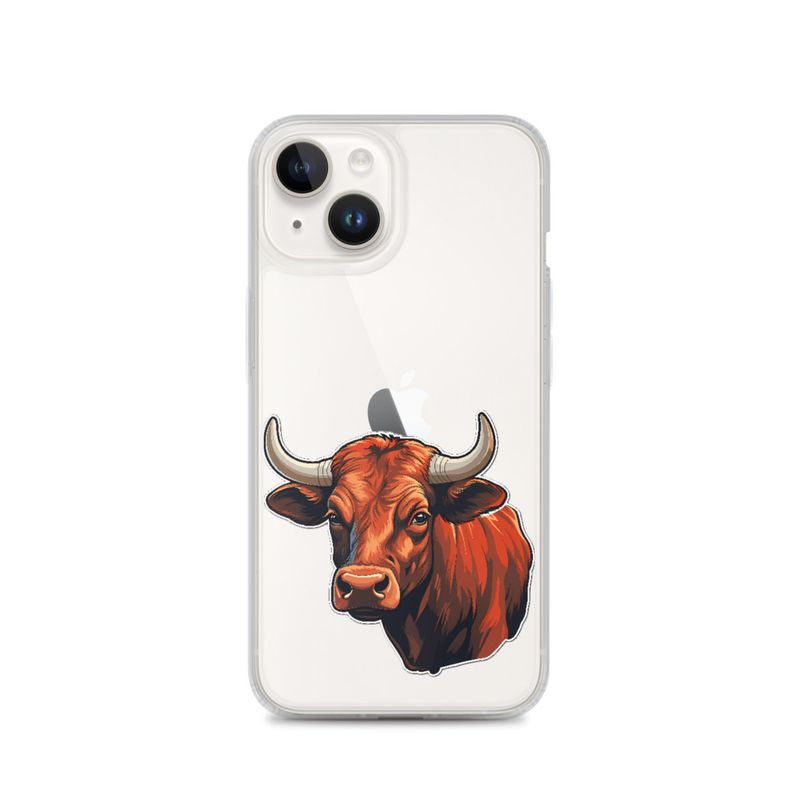 Clear Case for iPhone, Bull face, partial side view, bpor80