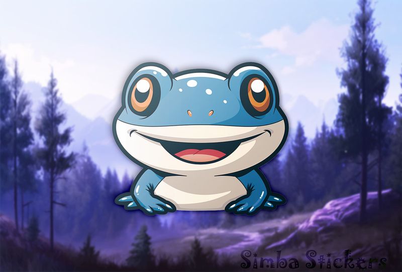 Blue lizard happy and smiling
