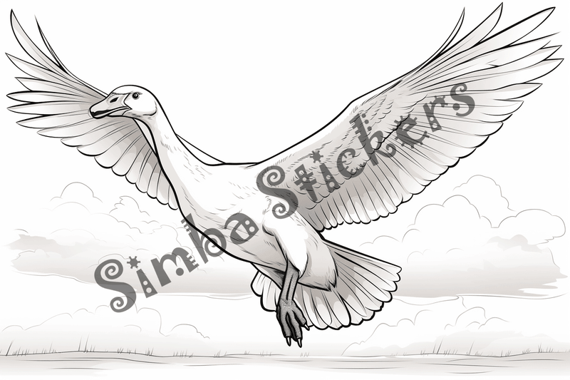 Colouring pages, bundle of geese flying, 10 images