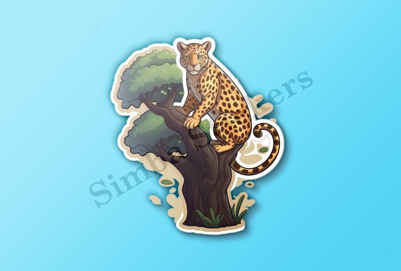 Leopard  sitting in a tree