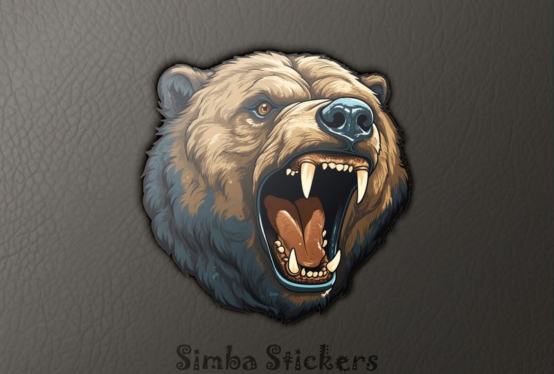Bear growling, face from the side, mwv7ay