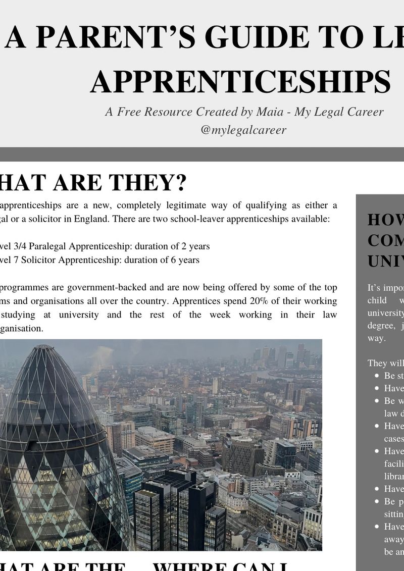 A Parent’s Guide to Legal Apprenticeships