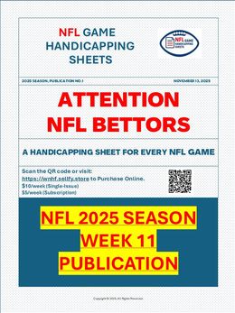 NFL GAME HANDICAPPING SHEETS