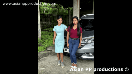 828 - Sisters revving Honda