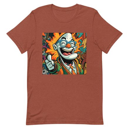 xploding Joy Clown Art – Funny Cartoon Thumbs-Up Character Unisex T-shirt