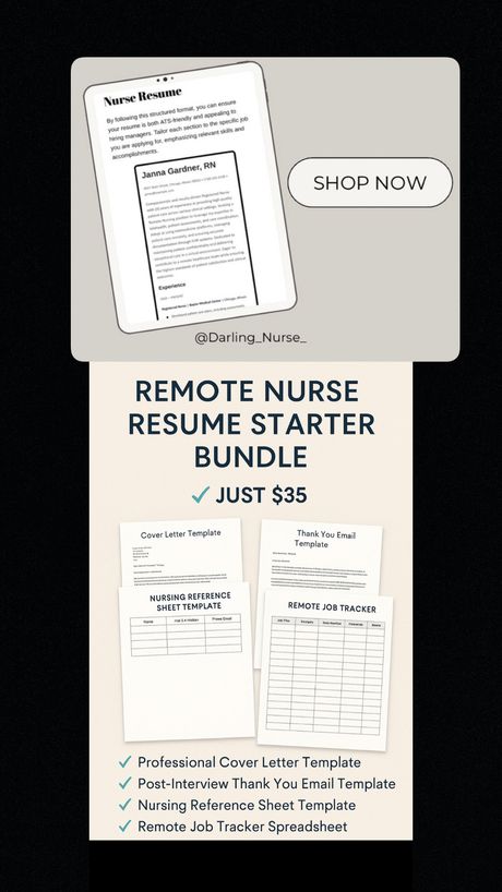 Remote Nurse Resume Starter Bundle 