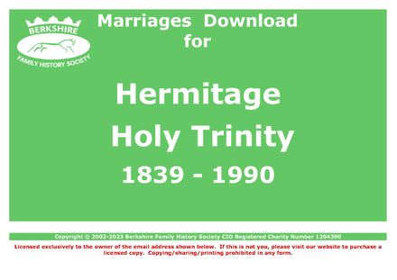 Hermitage Holy Trinity Marriages 1839-1990 (Download) D1849