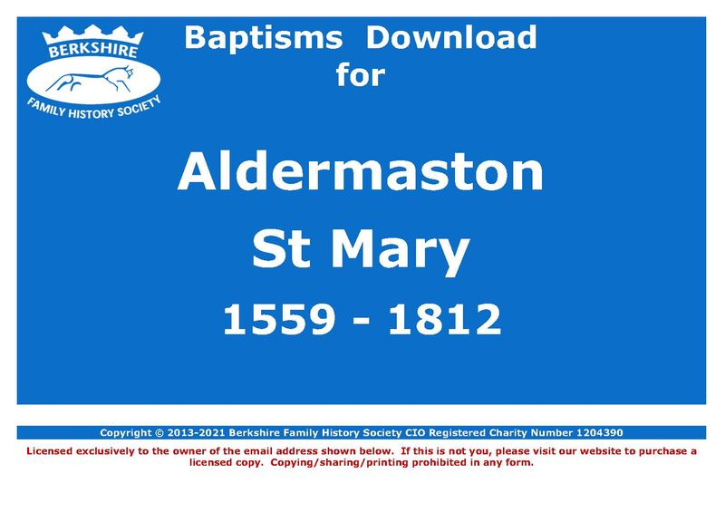 Aldermaston St Mary Baptisms 1559-1812 (Download) D1577