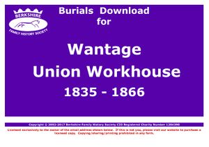 Wantage Union Workhouse Burials 1835-1866 (Download) D1823