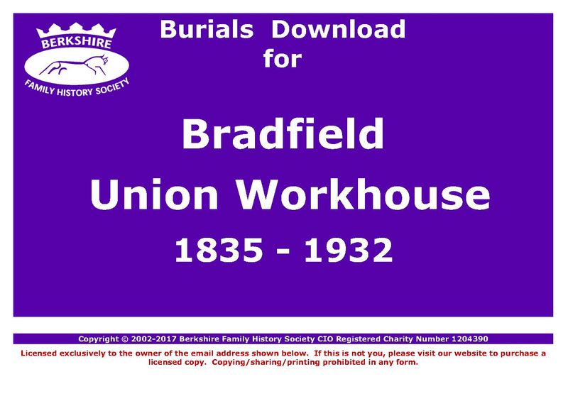 Bradfield Union Workhouse Burials 1835-1932 (Download) D1803