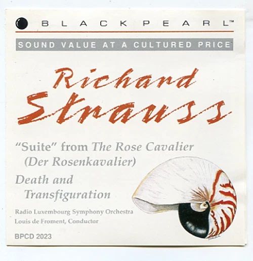 Black Pearl Classics BPCD 2023 RICHARD STRAUSS Suite from "Der Rosenkavalier"
