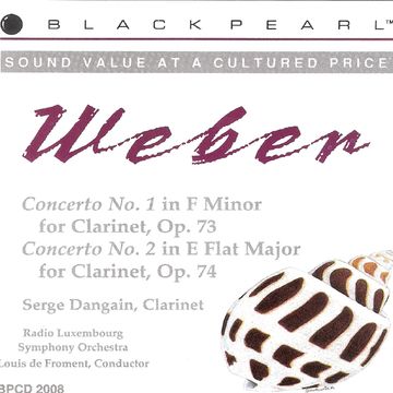 Black Pearl Classics BPCS 2008 WEBER "Clarinet Concertos"