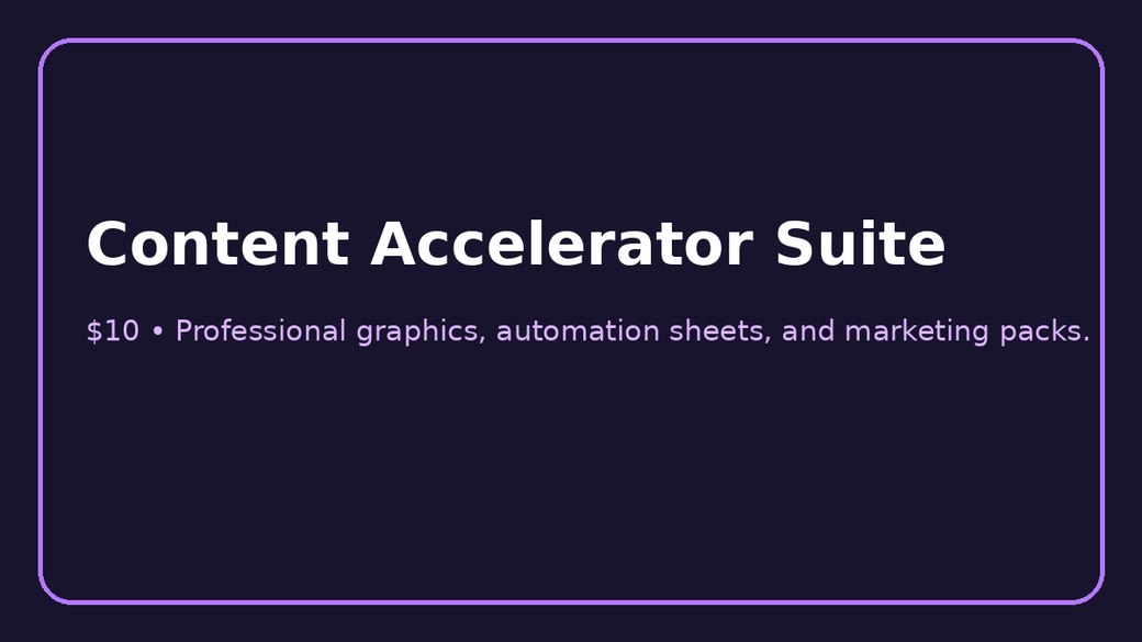 Content Accelerator Suite
