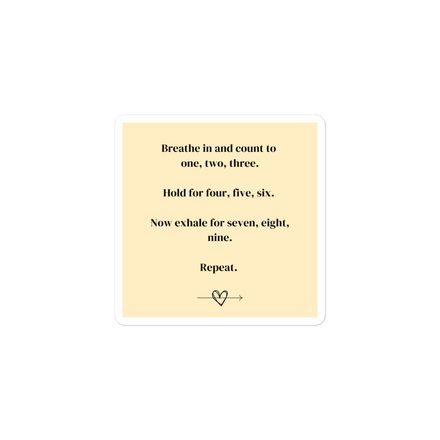 Mindful Breathing Sticker 3&quot;x3&quot;