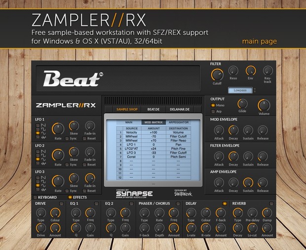 BRUTE FACTOR– 47 MiniBrute 2S patches for Zampler//RX