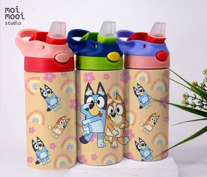 Bluey Cartoon 12oz Kids Sippy Tumbler Wrap Design
