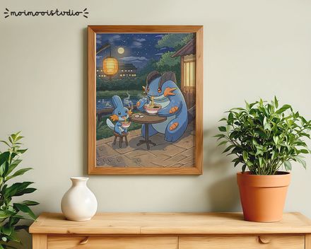 Pokemon Mudkip Swampert Ramen Print 8x10