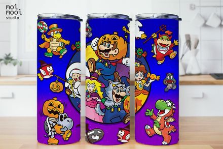 Halloween Super Mario Video Game 20oz Tumbler Design