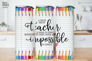 Back to School Teacher Pencil Crayon Coffee 20oz Tumbler Design