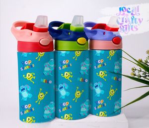 Disney Pixar Monster Inc Cartoon 12oz Kids Sippy Tumbler Wrap Design
