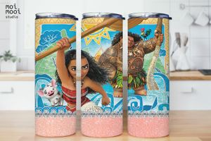 Disney Princess Moana Cartoon 20oz Kids Tumbler Design