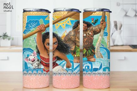 Disney Princess Moana Cartoon 20oz Kids Tumbler Design