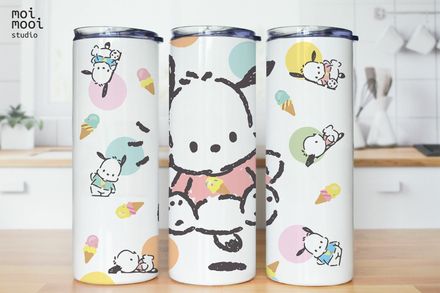 Sanrio Pochacco Hello Kitty Kawaii Puppy 20oz Tumbler Design