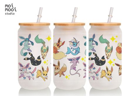 Anime Pokemon Monster Pet 16oz Glass Libbey Tumbler Design