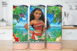 Disney Princess Moana Cartoon 20oz Kids Tumbler Design