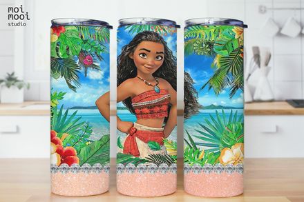 Disney Princess Moana Cartoon 20oz Kids Tumbler Design