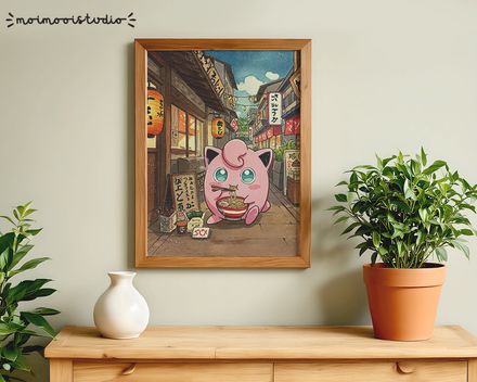 Pokemon Jigglypuff Ramen Print 8x10