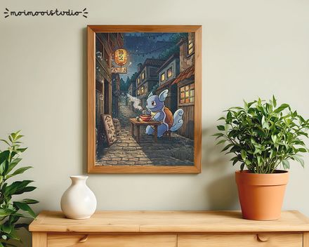 Pokemon Wartortle Ramen Print 8x10