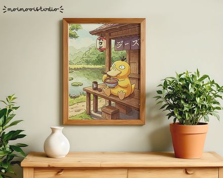 Pokemon Psyduck Ramen Print 8x10