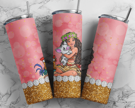Disney Princess Moana Cartoon 20oz Kids Tumbler Design