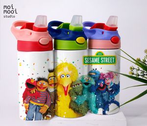 Yellow Bird Cookie Monster Sesame Street 12oz Kids Sippy Tumbler Design