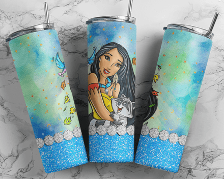 Disney Princess Pocahontas Girl Cartoon 20oz Kids Tumbler Design