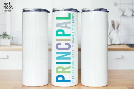 Principal Male Blue Teacher School 20oz Tumbler Design