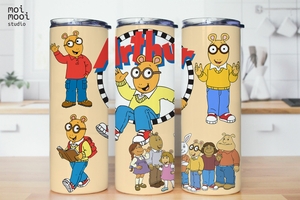 Kids Cartoon Arthur 20oz Skinny Tumbler Design