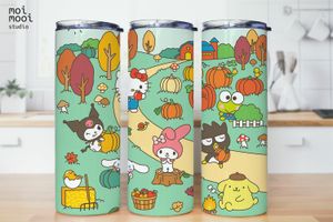 Fall Sanrio Hello Kitty Friends Pumpkin Patch 20oz Tumbler Design